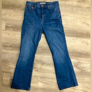 Madewell Curvy Cali Demi-Boot cropped cut denim blue jeans